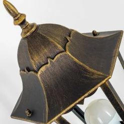 Applique Murale D'Exterieur Hongkong Brun Dore, 1 Lumiere, Detecteur De Mouvement