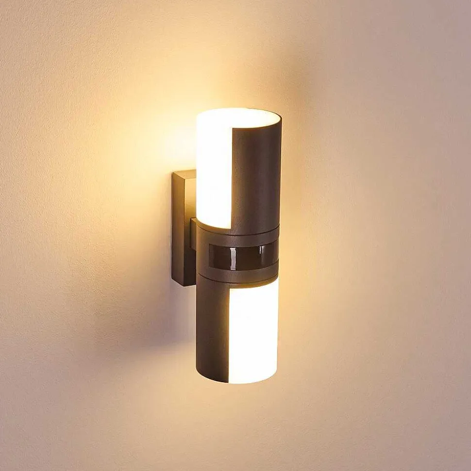 Applique Murale D'Exterieur Baulund Led Anthracite, 1 Lumiere, Detecteur De Mouvement