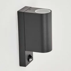 Applique Murale D'Exterieur Kingstown Anthracite, Transparent, 2 Lumieres, Detecteur De Mouvement