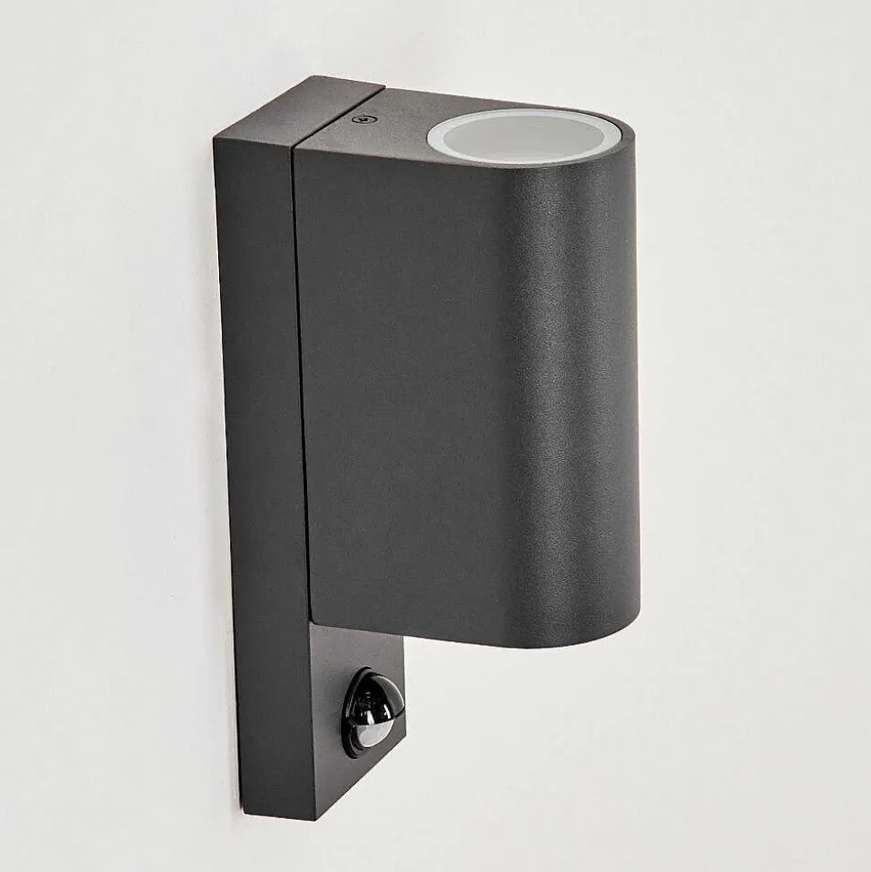 Applique Murale D'Exterieur Kingstown Anthracite, Transparent, 2 Lumieres, Detecteur De Mouvement