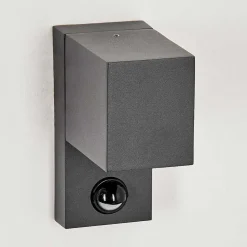 Applique Murale D'Exterieur Kingstown Anthracite, Transparent, 1 Lumiere, Detecteur De Mouvement