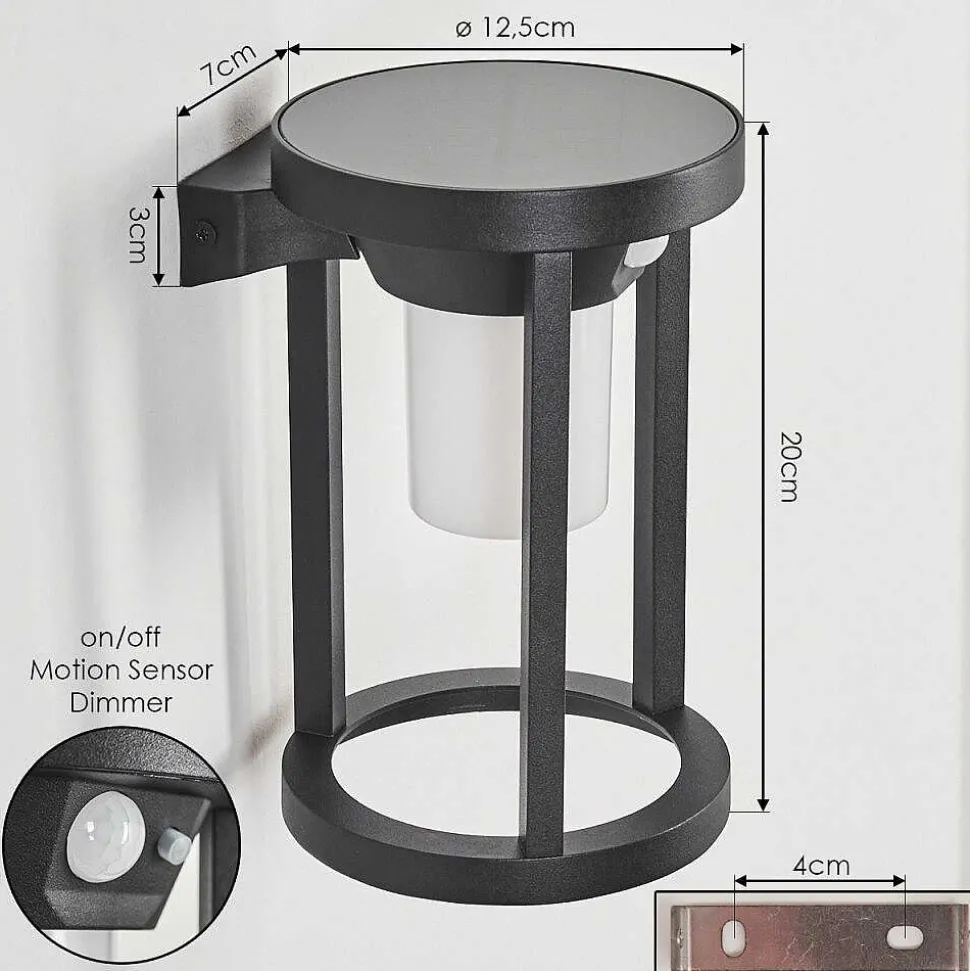 Applique Murale D'Exterieur Lokpano Led Noir, 1 Lumiere, Detecteur De Mouvement, Changeur De Couleurs