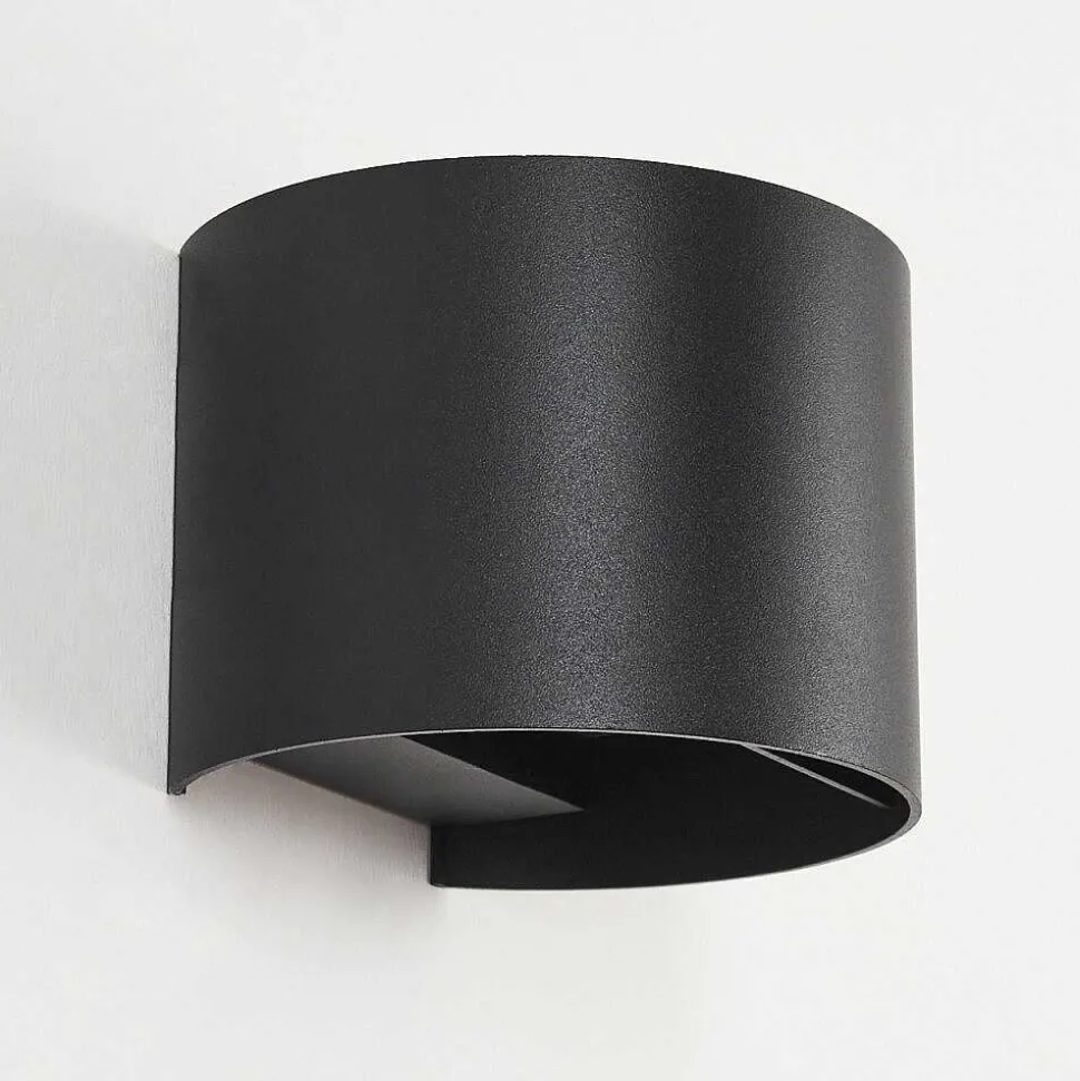 Applique Murale D'Exterieur Tamarin Led Noir, 2 Lumieres