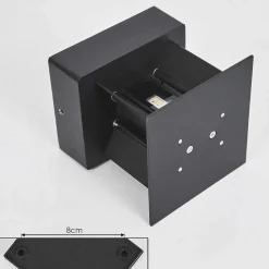 Applique Murale D'Exterieur Tamarin Led Noir, 2 Lumieres