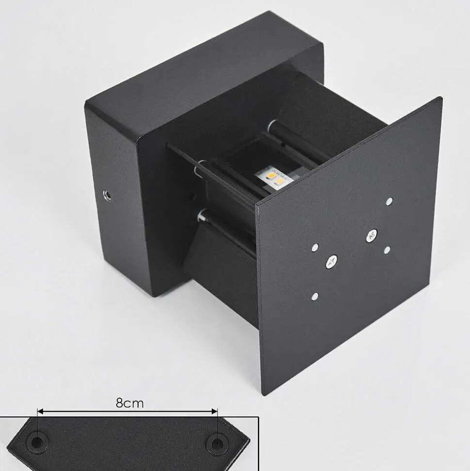 Applique Murale D'Exterieur Tamarin Led Noir, 2 Lumieres