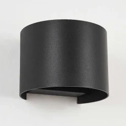 Applique Murale D'Exterieur Tamarin Led Noir, 2 Lumieres