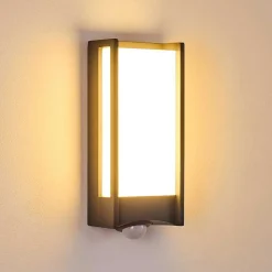 Applique Murale D'Exterieur Skove Led Anthracite, 1 Lumiere, Detecteur De Mouvement