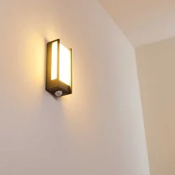 Applique Murale D'Exterieur Skove Led Anthracite, 1 Lumiere, Detecteur De Mouvement