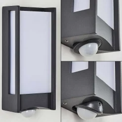 Applique Murale D'Exterieur Skove Led Anthracite, 1 Lumiere, Detecteur De Mouvement