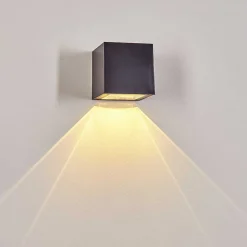 Applique Murale Exterieure Solaire Lapeer Led Noir, 1 Lumiere