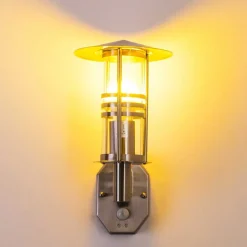 Applique Murale Forli Acier Inoxydable, 1 Lumiere, Detecteur De Mouvement