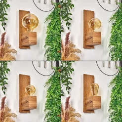 Applique Murale Heimola Brun, Couleur Bois, 1 Lumiere