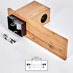 Applique Murale Heimola Brun, Couleur Bois, 1 Lumiere