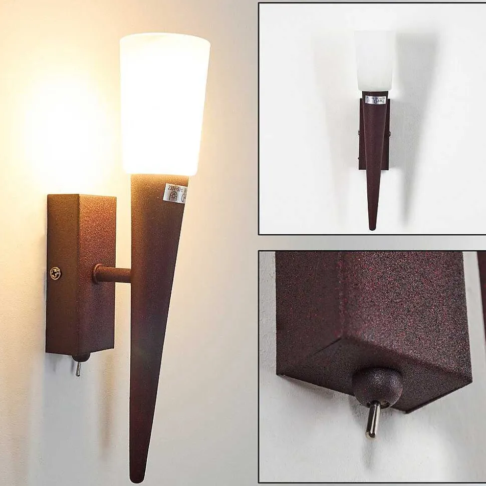 Applique Murale Kundi Rouille, 1 Lumiere