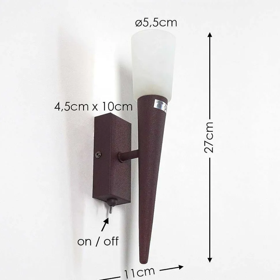 Applique Murale Kundi Rouille, 1 Lumiere