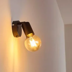 Applique Murale Maidford Noir, 1 Lumiere