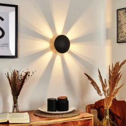 Applique Murale Mezia Led Noir, 1 Lumiere