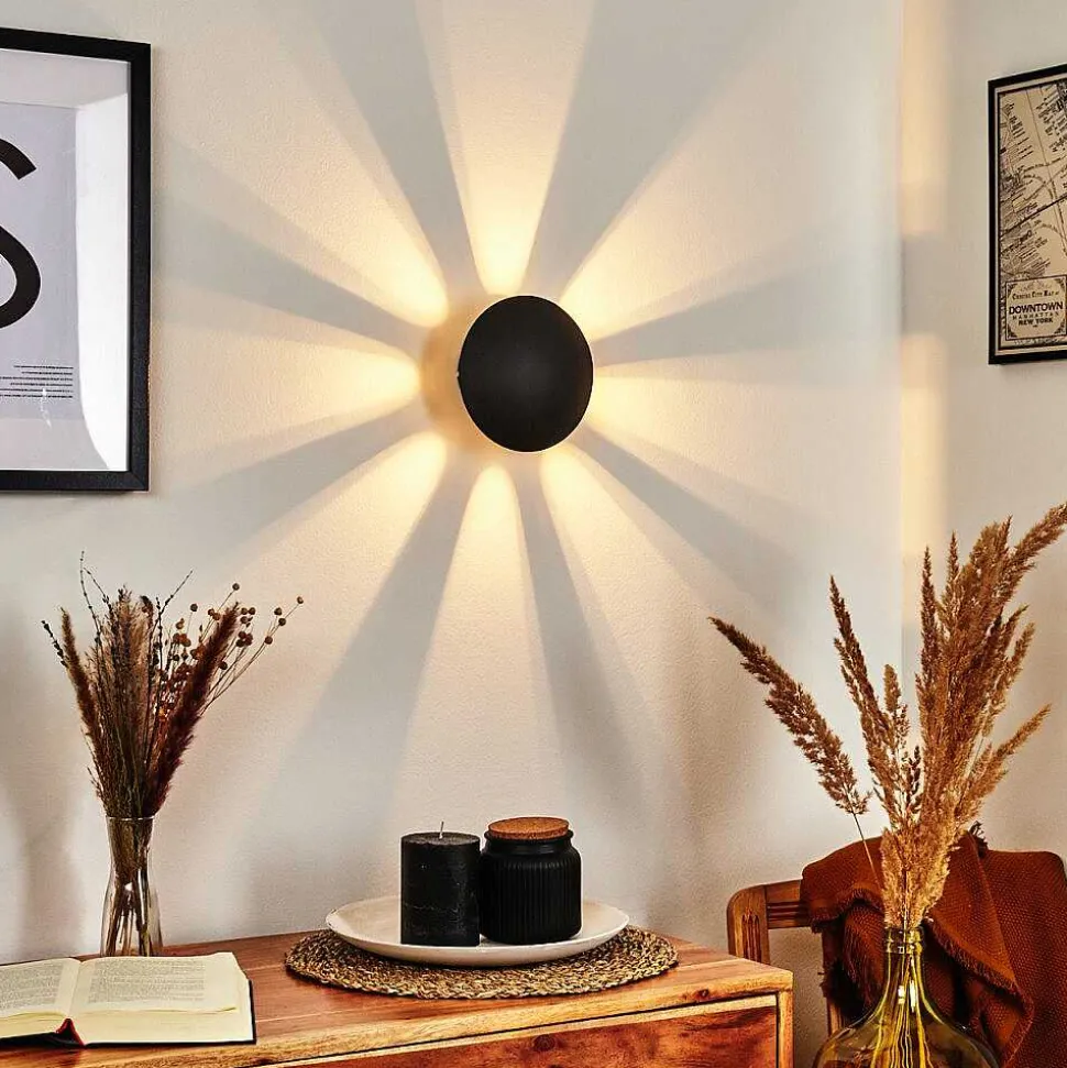 Applique Murale Mezia Led Noir, 1 Lumiere