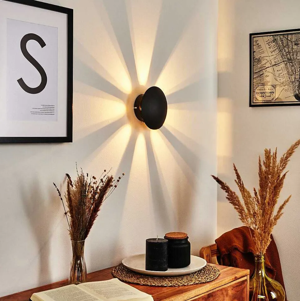 Applique Murale Mezia Led Noir, 1 Lumiere