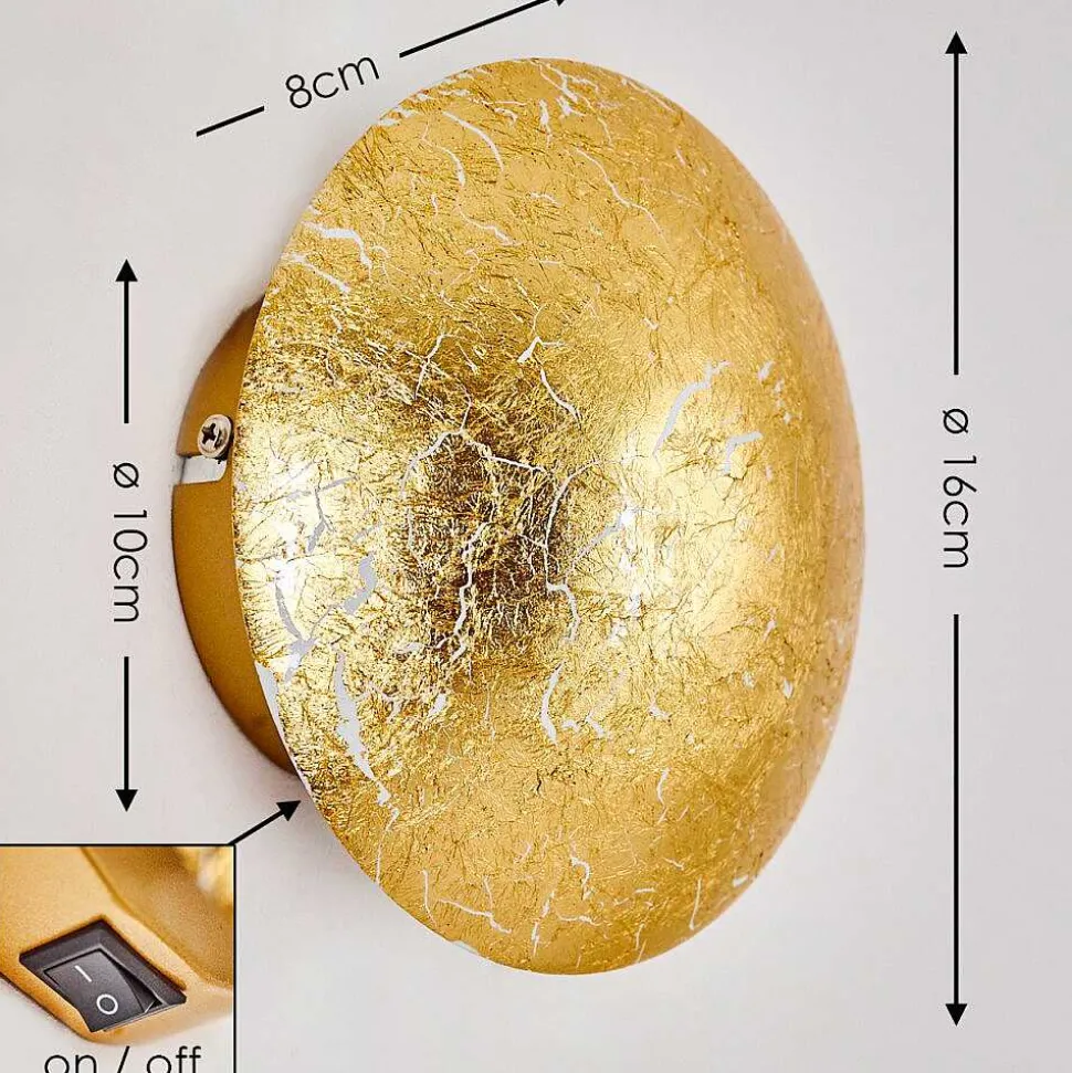 Applique Murale Mezia Or, 1 Lumiere