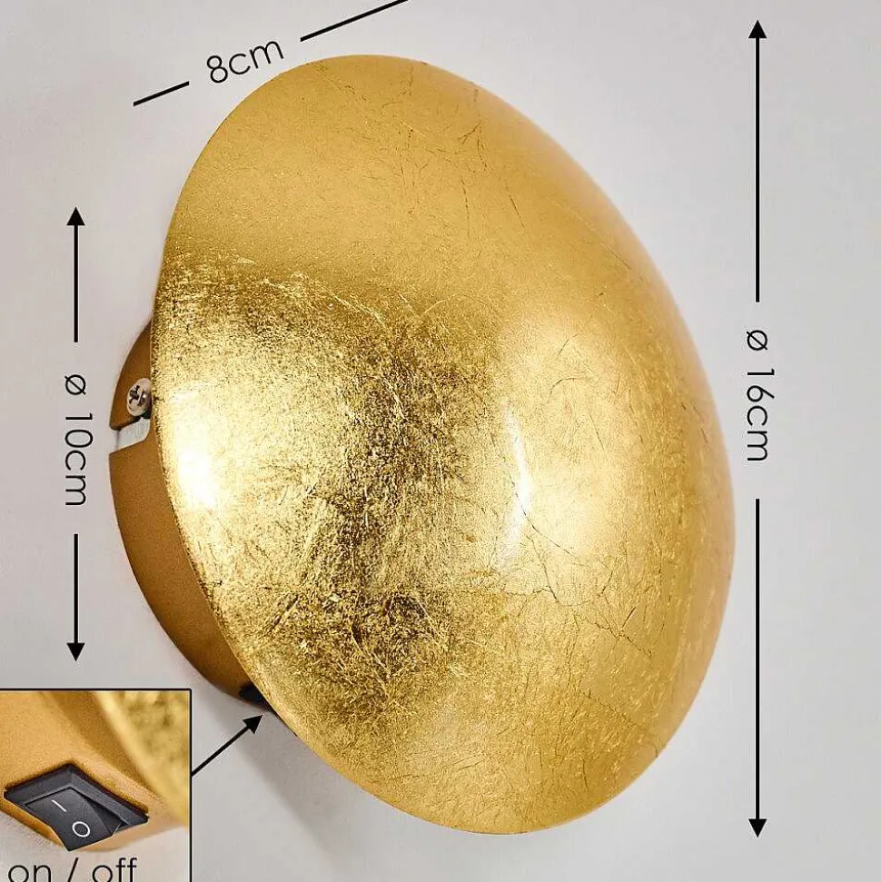 Applique Murale Mezia Or, 1 Lumiere