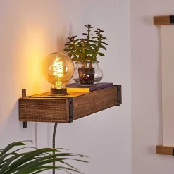 Applique Murale Montgomery Bois Fonce, Noir, 1 Lumiere