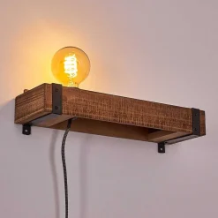 Applique Murale Montgomery Bois Fonce, Noir, 1 Lumiere