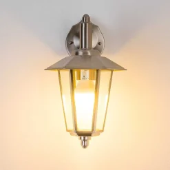 Applique Murale Moskau Down Acier Inoxydable, Transparent, 1 Lumiere