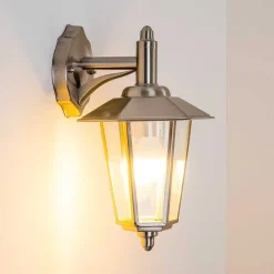 Applique Murale Moskau Down Acier Inoxydable, Transparent, 1 Lumiere