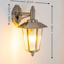 Applique Murale Moskau Down Acier Inoxydable, Transparent, 1 Lumiere