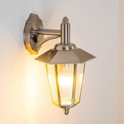 Applique Murale Moskau Down Acier Inoxydable, Transparent, 1 Lumiere