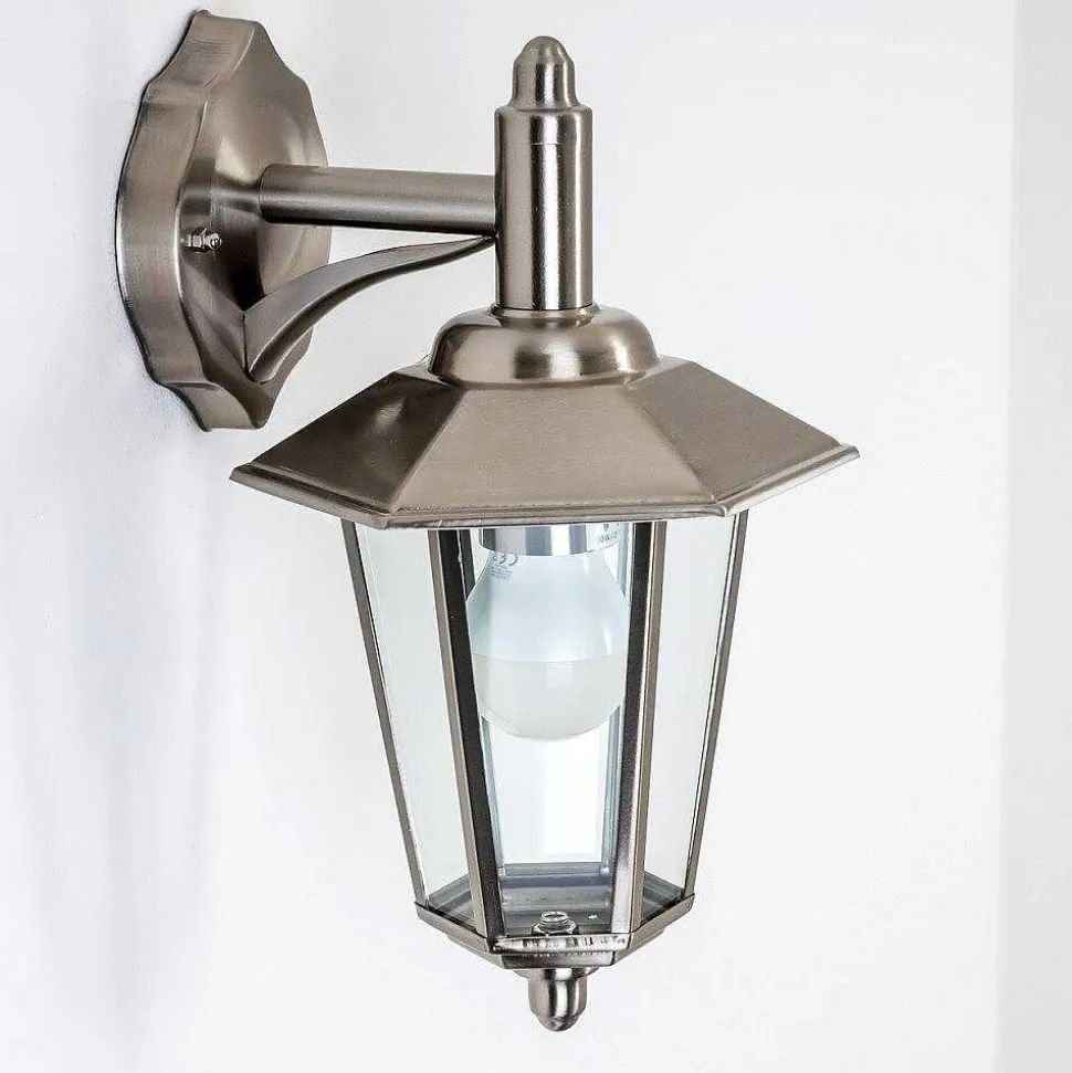 Applique Murale Moskau Down Acier Inoxydable, Transparent, 1 Lumiere