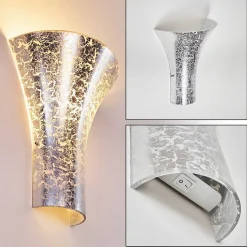 Applique Murale Nerola Argente, 1 Lumiere