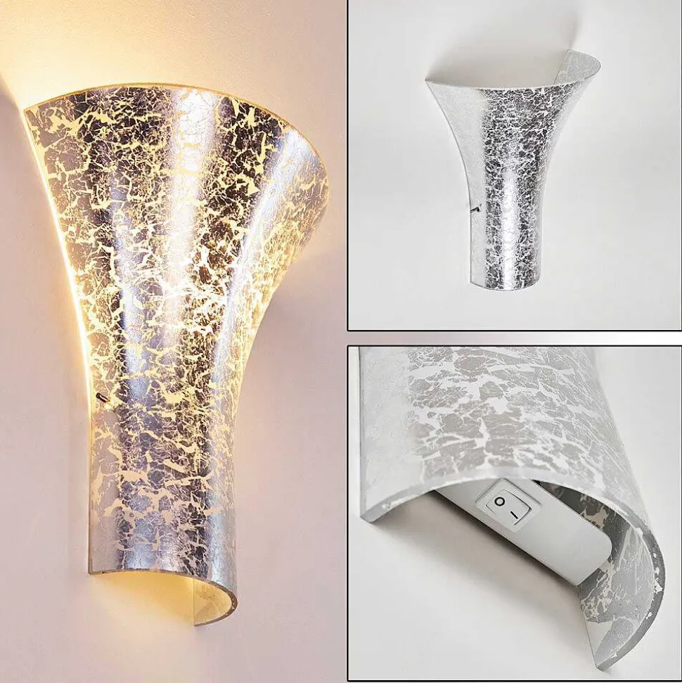 Applique Murale Nerola Argente, 1 Lumiere