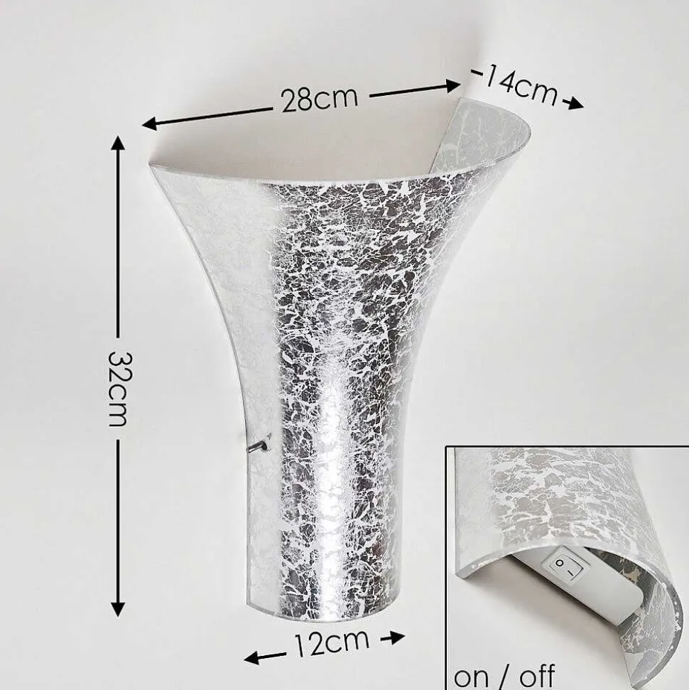 Applique Murale Nerola Argente, 1 Lumiere