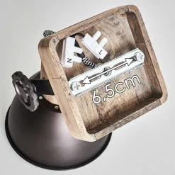 Applique Murale Orny Anthracite, Bois Clair, 1 Lumiere