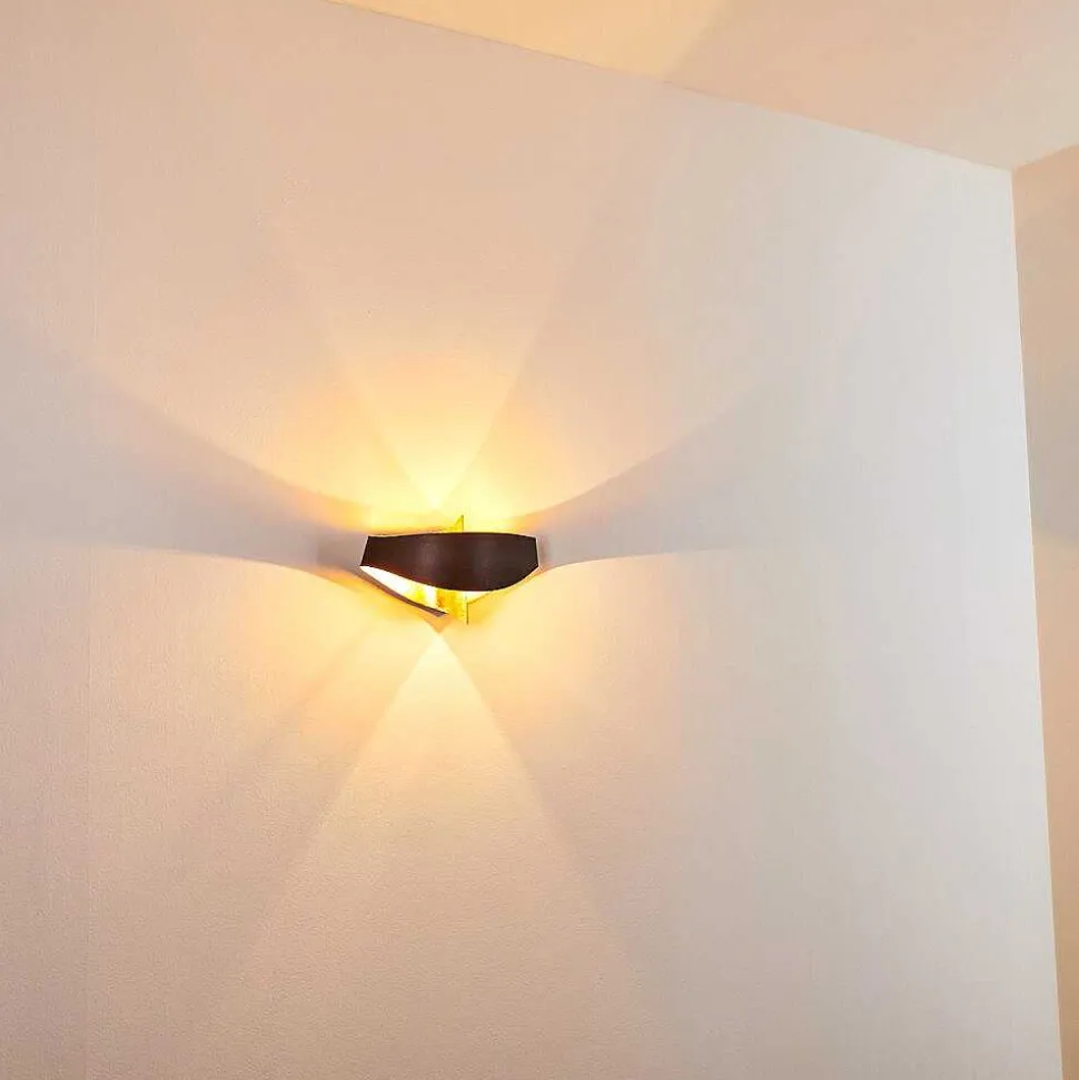 Applique Murale Padua Brun Dore, 2 Lumieres