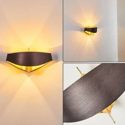 Applique Murale Padua Brun Dore, 2 Lumieres