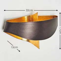 Applique Murale Padua Brun Dore, 2 Lumieres