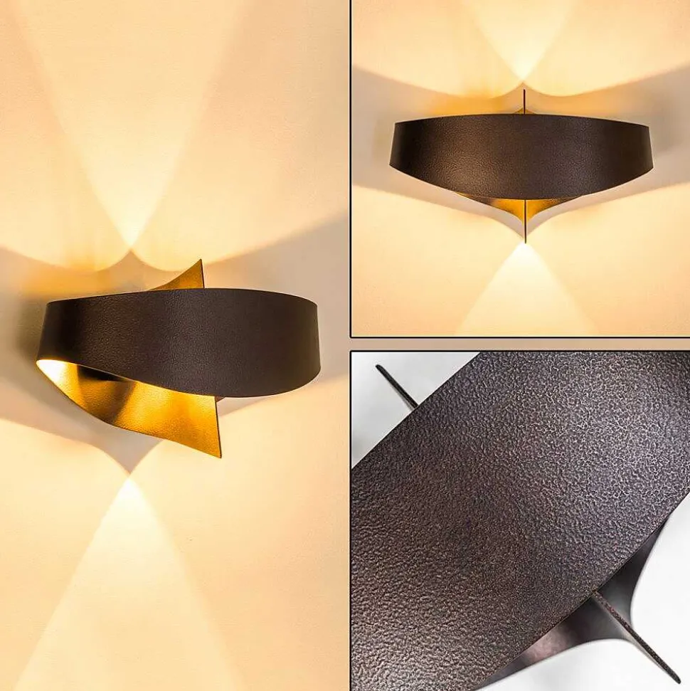 Applique Murale Padua Led Brun, 2 Lumieres