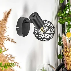 Applique Murale Palmira Noir, 1 Lumiere