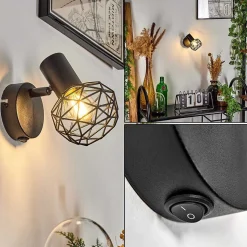 Applique Murale Palmira Noir, 1 Lumiere