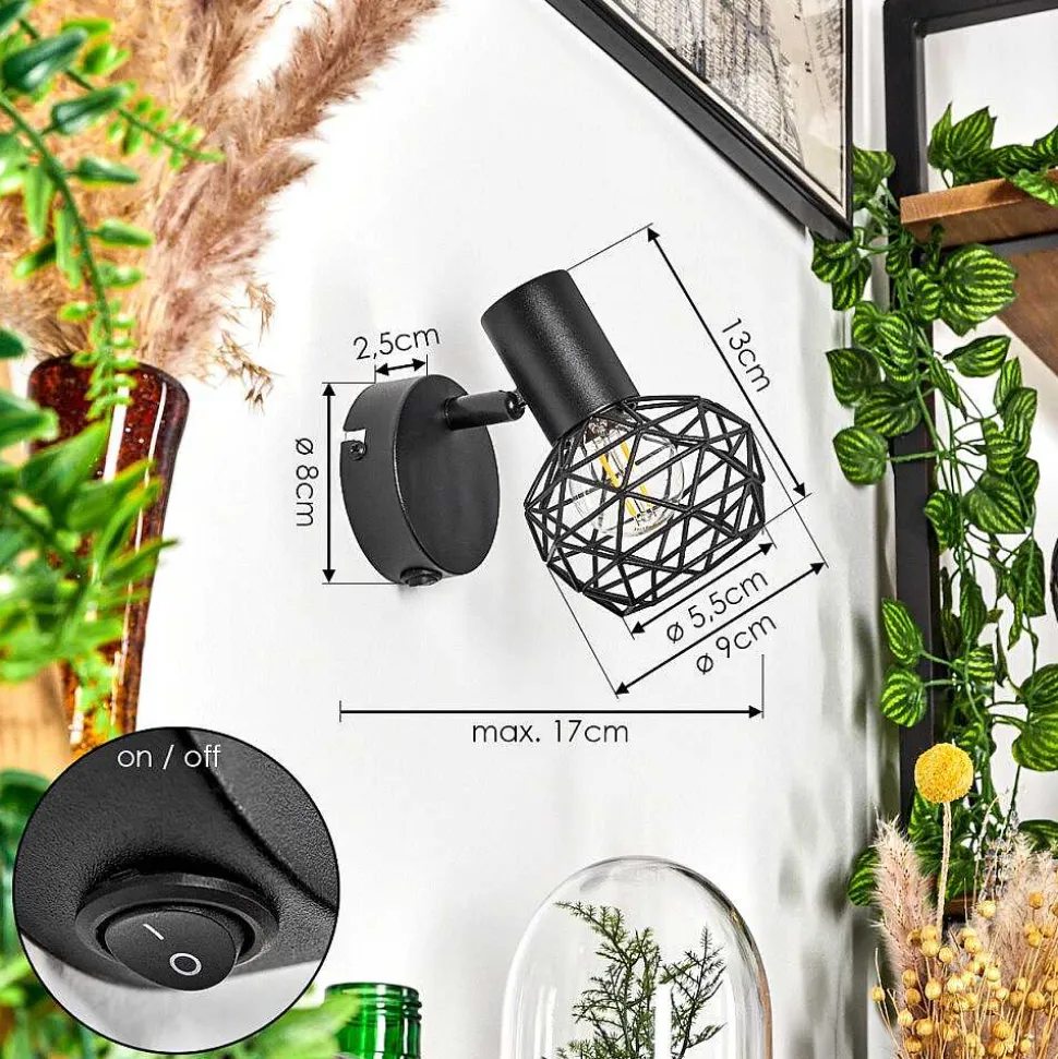 Applique Murale Palmira Noir, 1 Lumiere