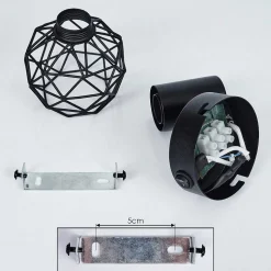 Applique Murale Palmira Noir, 1 Lumiere