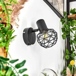 Applique Murale Palmira Noir, 1 Lumiere