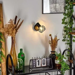 Applique Murale Palmira Noir, 1 Lumiere