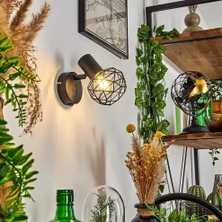 Applique Murale Palmira Noir, 1 Lumiere