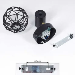 Applique Murale Palmira Or, Noir, 1 Lumiere