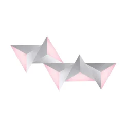 Applique Murale Paul Neuhaus Q-Tetra Led Aluminium, 5 Lumieres, Telecommandes, Changeur De Couleurs