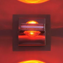 Applique Murale Paul Neuhaus Q-Fisheye Led Acier Inoxydable, 2 Lumieres, Telecommandes, Changeur De Couleurs